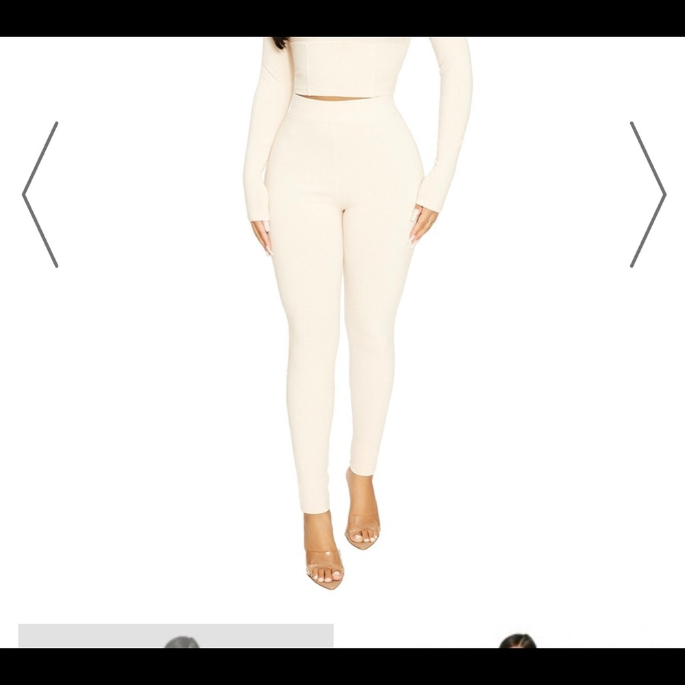 Naked Wardrobe Oatmeal Ribbed Leggings